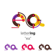 Linear initial letters, logo branding concept