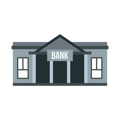 Bank icon in flat style isolated on white background. Finance and safety symbol