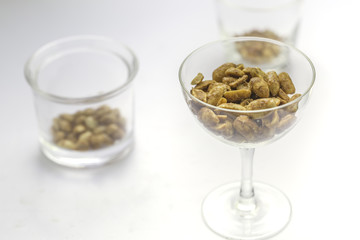 A peanut on white background.
