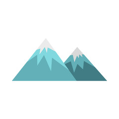 Winter mountains icon in flat style isolated on white background. Nature symbol