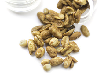 A peanut on white background.
