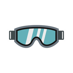 Glasses for snowboarding icon in flat style isolated on white background. Winter sport symbol