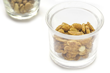 A peanut on white background.
