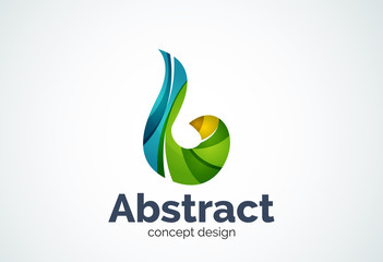 Abstract swirl logo template, smooth elegant shape concept