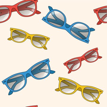 Seamless spectacles, glasses pattern, eyeglasses, specs. Sunglasses