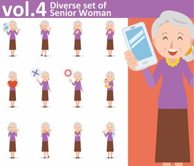 Diverse set of old woman on white background , EPS10 vector format vol.4