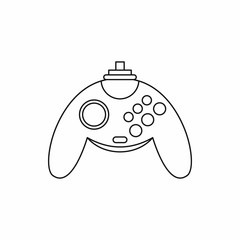 Gamepad icon in outline style isolated on white background