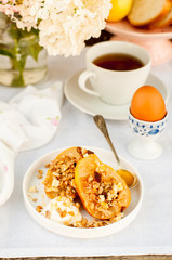 Honey Roast Pears with Granola and Yogurt