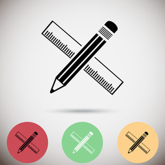Pencil with ruler icon