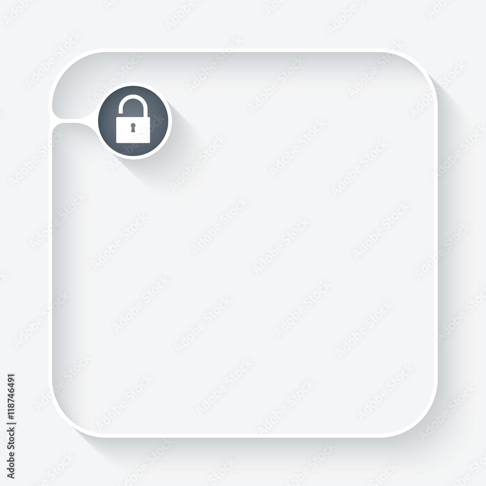 Poster a text box with an open padlock
