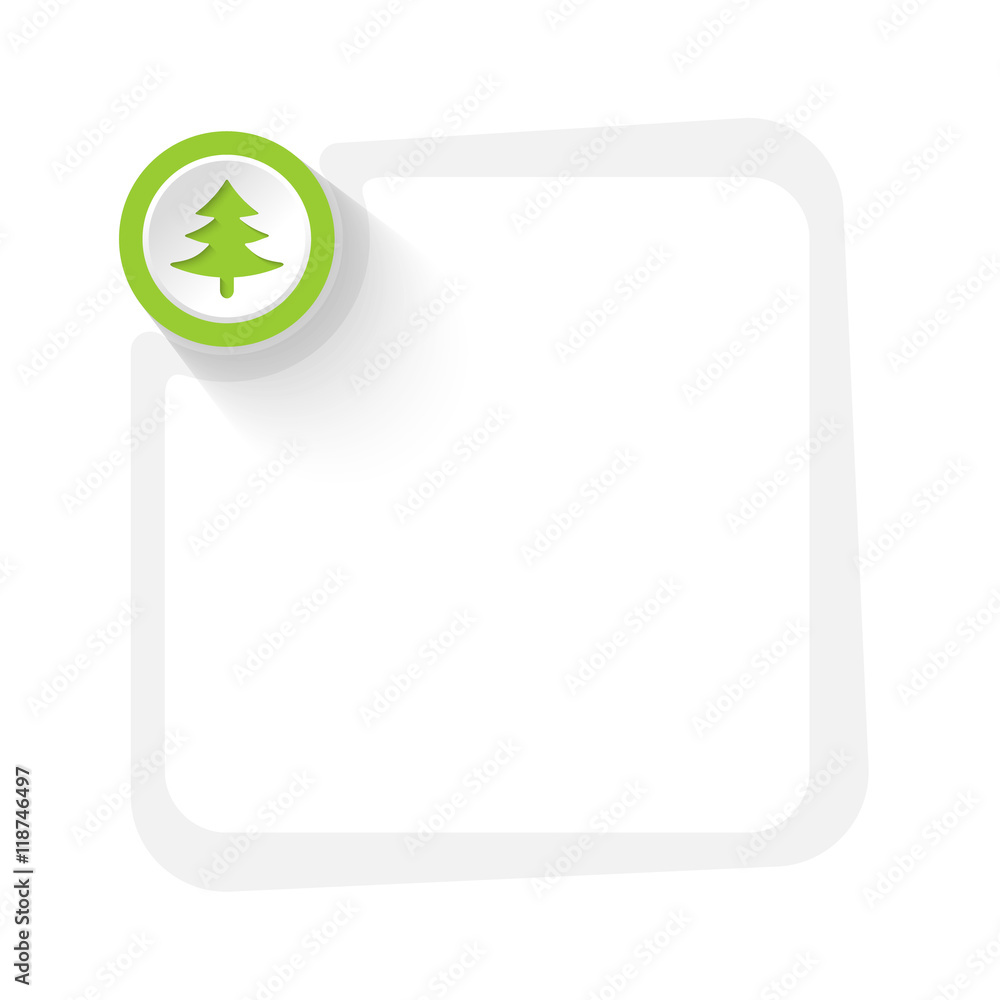 Poster green circle with cloverleaf and gray frame for your text
