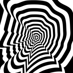 Concentric abstract symbol, Abraham Lincoln profile - optical, visual illusion.