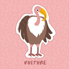 Vulture : Cute Animal Set :  Vector Illustration
