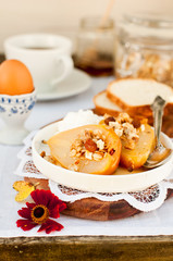 Honey Roast Pears with Granola and Yogurt