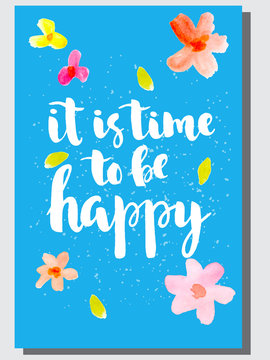"It is time to be happy" card.