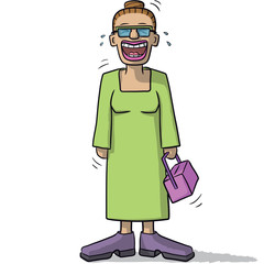 a female character with funny smile