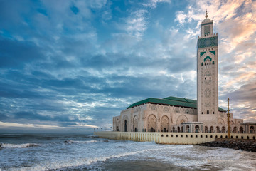 Casablanca mosque - obrazy, fototapety, plakaty
