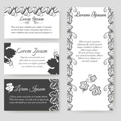 Personal card and flyer botanical design with grape leaves. Vector illustration