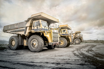 Coal mining. The truck transporting coal.