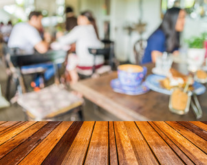 image of blur outdoor restaurant on day time with green tree bok