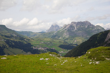 Fototapeta na wymiar Alp Madloch Above Zürs in Vorarlberg Austria