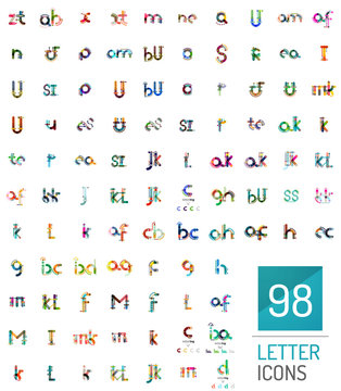 Mega collection of 98 line designed letter logos