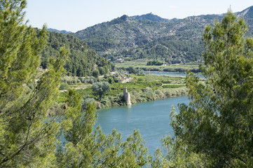 Fototapeta na wymiar Landscape by the river ebro