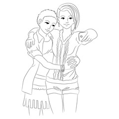 Two cute girls in love