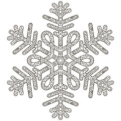 Hand drawn antistress snowflake.