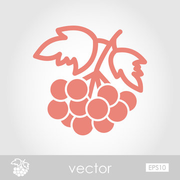 Rowan branch outline icon. Berry fruit