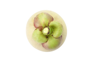 raw Mangosteen isolated on white background