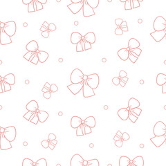 Seamless pattern bow on a colored background