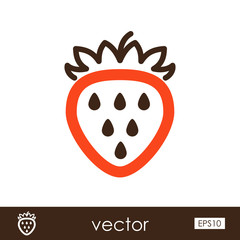 Strawberry outline icon. Fruit