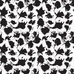 Hand drawn seamless pattern with ink prints
