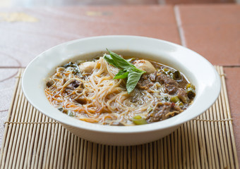 A noodle in bowl ( boat noodle)
