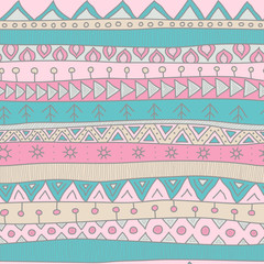 Tribal style seamless vector pattern for textile, scrapbooking, wrapping paper and background. Pastel colors