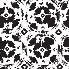 Hand drawn seamless pattern with ink prints