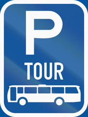 Road sign used in the African country of Botswana - Parking for tour buses