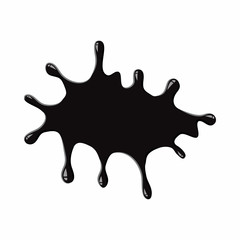 Oil spot isolated on white background. Black oil spot vector illustration