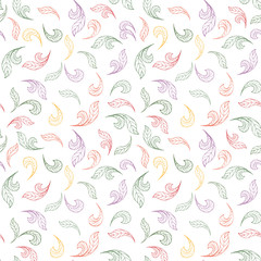Floral seamless pattern. Leaves background. Nature ornament 