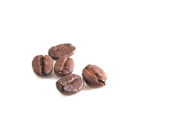 Fototapeta na wymiar A coffee bean on white background. 