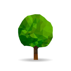 polygonal big green tree