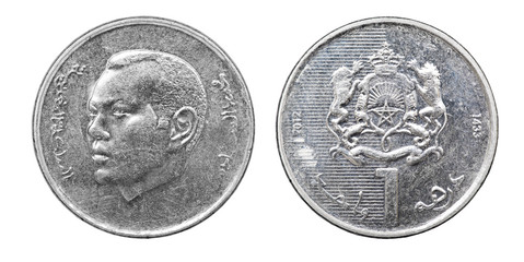 Coin 1 dirham. Profile of King Mohammed VI. Morocco. year 2012