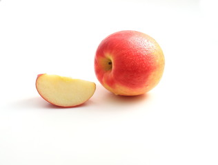 A apple on white background.
