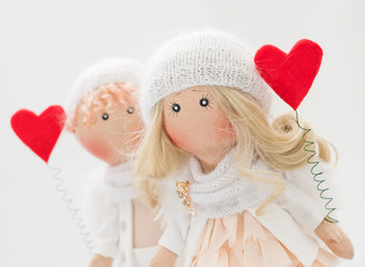 Textile doll handmade - a couple of angels