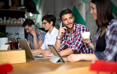 Student  sitting at snack bar
