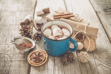 Hot chocolate with marshmallows
