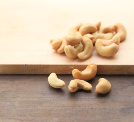 A cashew seed on white background.