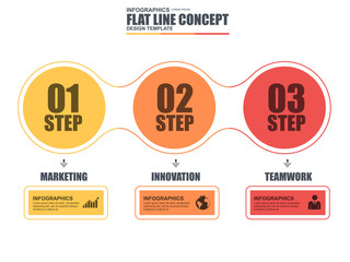 Thin line flat marketing infographic elements