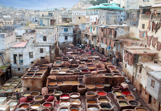 Tannery souk in Fez, Morocco